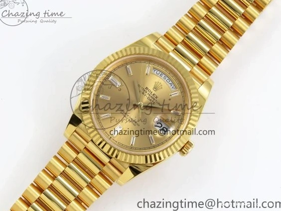 Best AAA Replica Sites Bezel ARF 228238 Crystal Diamonds Bracelet DayDate WrinkleFree 40 YG President VR 1550 on Steel 904L 0123